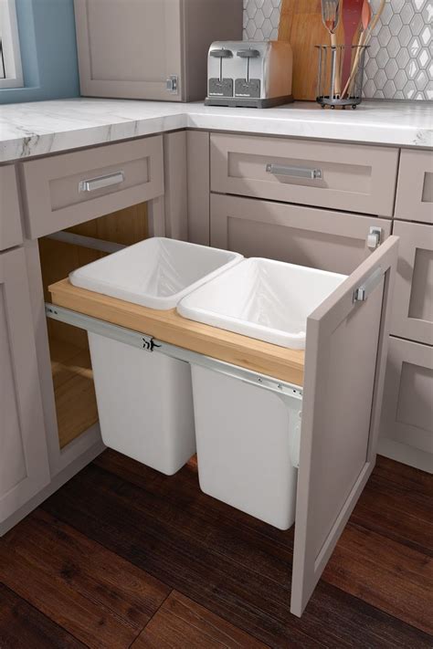 Kitchen cabinet storage systems from blum are most trusted as their products are reliable and long lasting. Base Top Mount Wastebasket - Double in 2020 | Kitchen ...