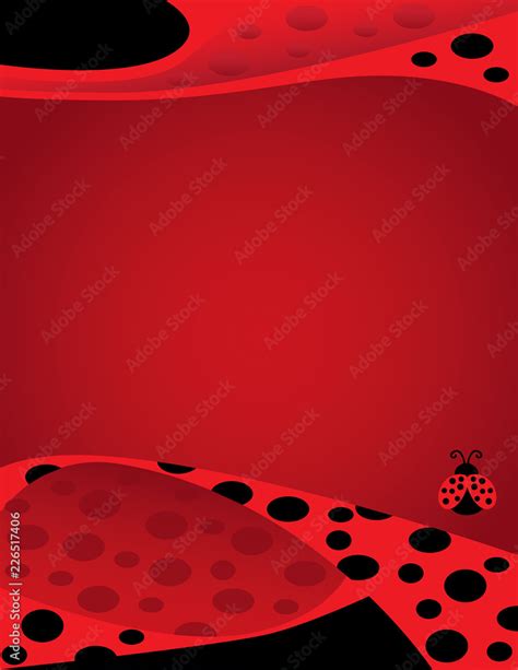 Ladybug Background Border Template Vector De Stock Adobe Stock