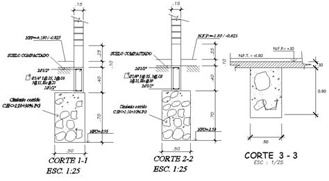 A Section View Of Foundation Detail Drawing Is Given For 10x20m Office