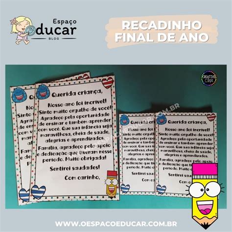 Recadinho de final de ano Blog Espaço Educar