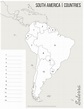 South America: Countries Printables - Map Quiz Game