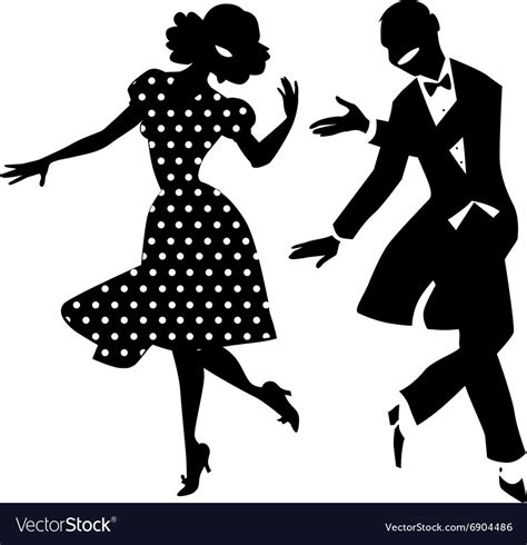 Dancing Couple Silhouette Royalty Free Vector Image