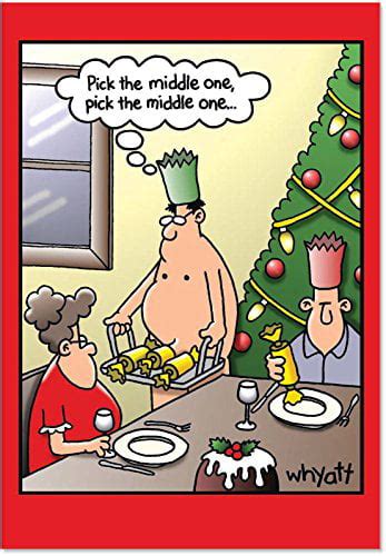 Middle One Funny Adult Merry Christmas Note Card With Envelope