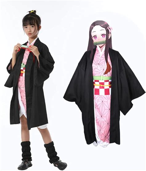 Buy Demon Slayer Cosplay Costumes Kamado Nezuko Kids Anime Kimono