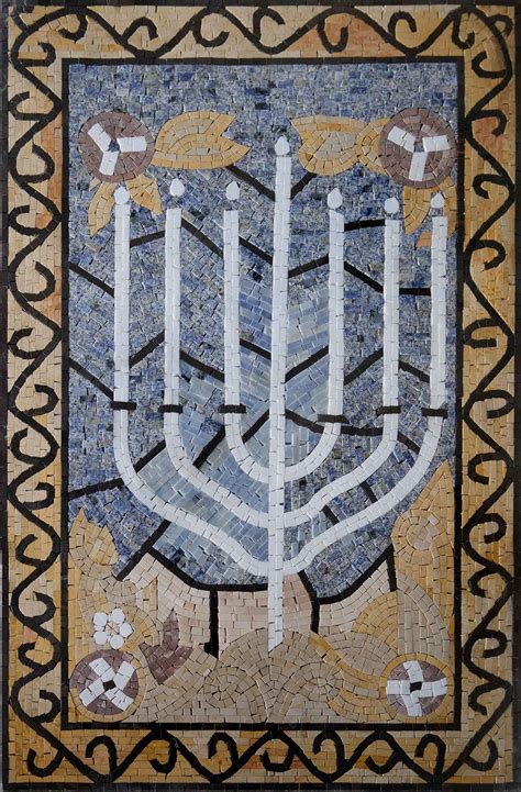 The Menorah Mosaic Jewish Symbol Religious Mozaico