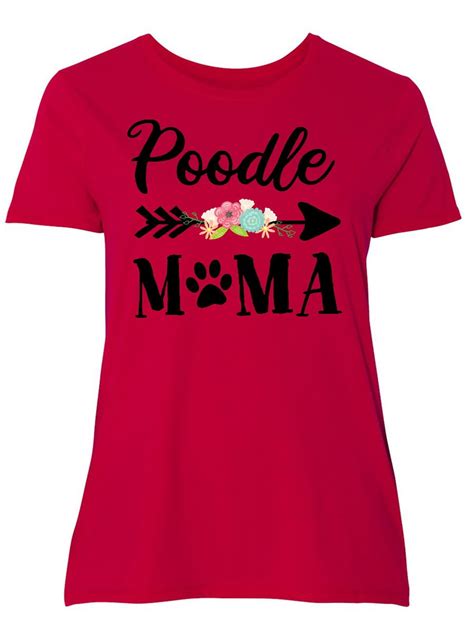 inktastic inktastic poodle mama with flowers and arrow adult women s plus size t shirt female