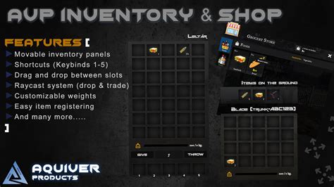 Standalone Paid Aquiver Inventory System With Shops Releases