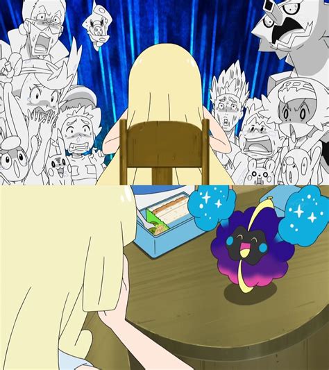 Lillie cheers Nebby up Pokémon Sun and Moon Know Your Meme