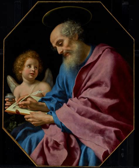Saint Matthew Writing His Gospel By Carlo Dolci About 1670s Public