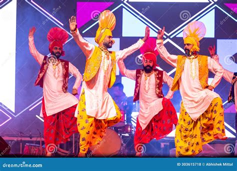 Punjabi Sikh Male Performing Bhangra Dance At Bikaner Camel Festival
