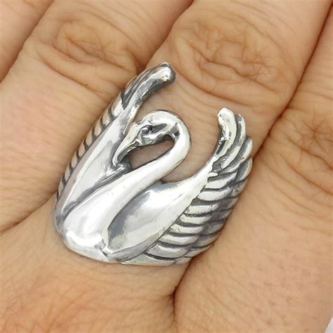 Large Swan Ring Swan Jewelry Animal Jewelry Animal Ring Etsy