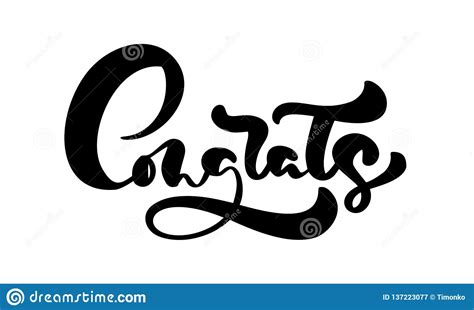 Vector Hand Drawn Calligraphy Lettering Text Congrats Elegant Modern