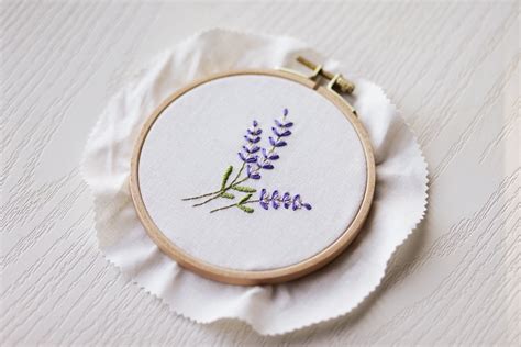 Lavender Hand Embroidery PDF Pattern Step By Step Tutorial Etsy