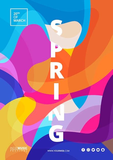 Free Psd Abstract Colorful Poster Of Spring Festival