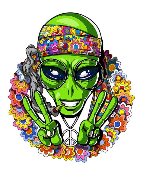 Alien Hippie Stoner 1 Digital Art By Nikolay Todorov Pixels