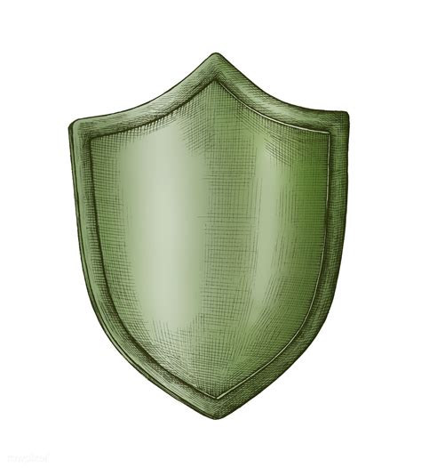 Hand Drawn Green Shield Illustration Free Image By