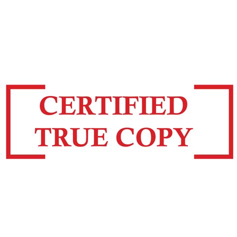 Bracket Certified True Copy Stamp