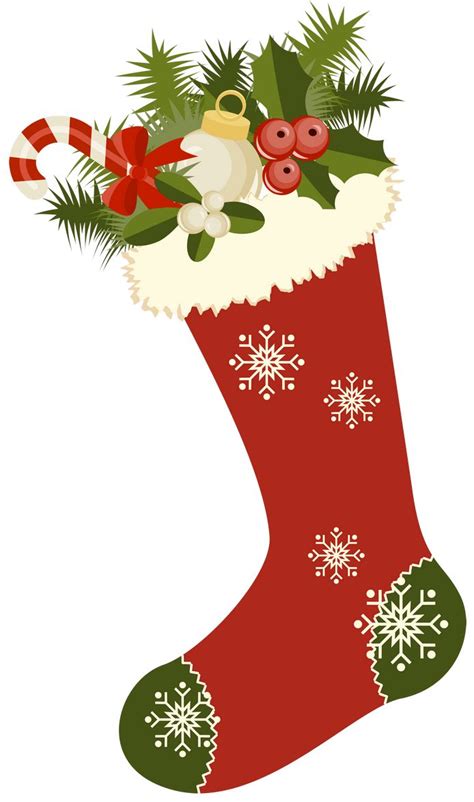 red retro christmas stocking png picture clipart vintage