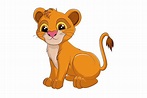Un lindo bebé león, diseño de ilustración de vector de dibujos animados ...