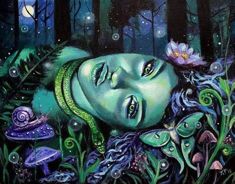 Gaias Lullaby 14 X 11 Oil On Canvas By Kamille Freske Fairy Art