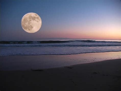 Big Full Moon Over Ocean Stock Footage Video 2570852
