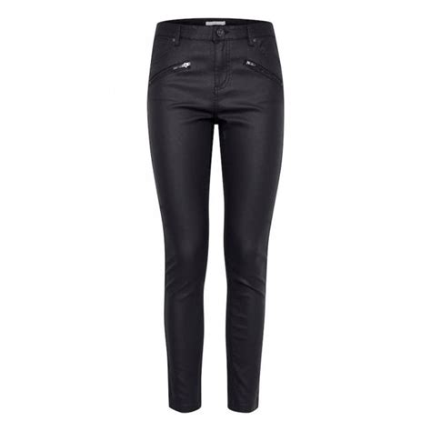 Trouva Black 20806816 Lola Kiko Deco Zip Coated Twill Jeans