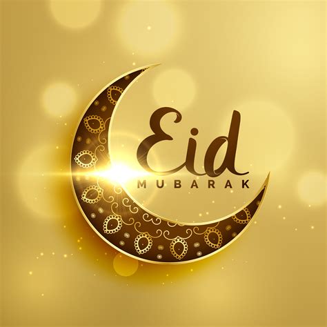 Premium Crescent Moon With Floral Decoration For Islamic Eid Fes