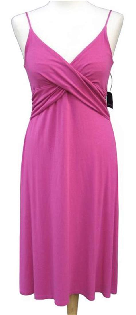 Tahari By Elie Tahari Pink Fuchsia Knit Surplice Dress