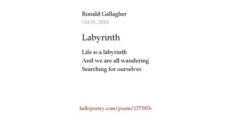 Labyrinth By Ron Hello Poetry