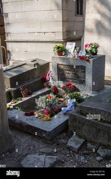 Grave Site Of Jim Morrison Père Lachaise Cemetery Paris France Stock