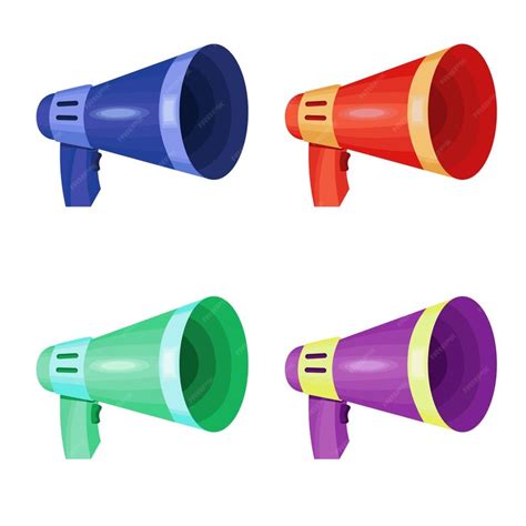 Premium Vector Colorful Loudspeakers Megaphone Set