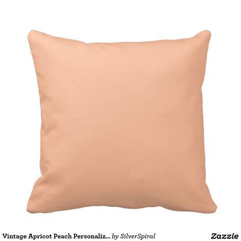 Vintage Apricot Peach Personalized Cream Color Throw Pillows Cream