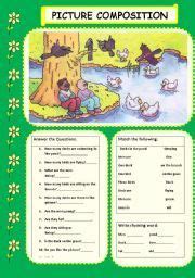 Picture composition for class 3. English teaching worksheets: Picture composition | Places ...