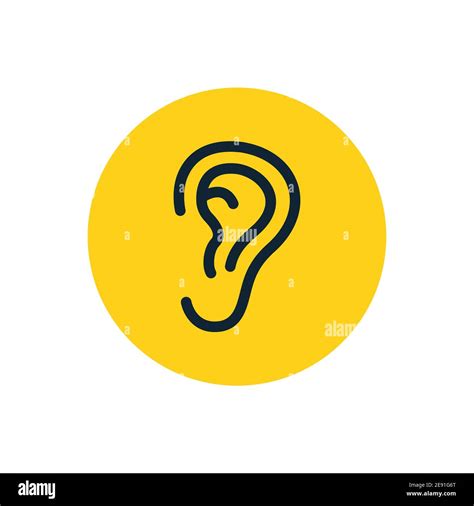 Ear Vector Icon Symbol Human Ear Listen Hear Line Icon Stock Vector