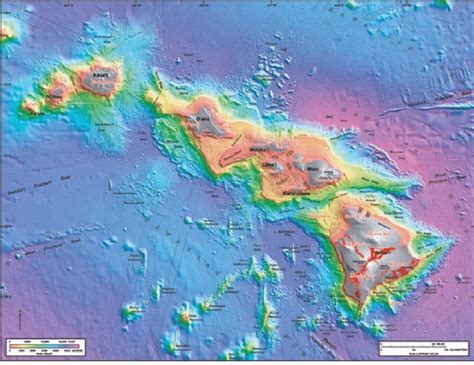 An Image Of The Hawaiian Islands Ocean Floor And Geomorphology With