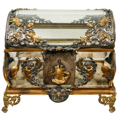 19th Century French Glass Box Стеклянные коробки Украсить коробку Шкатулка