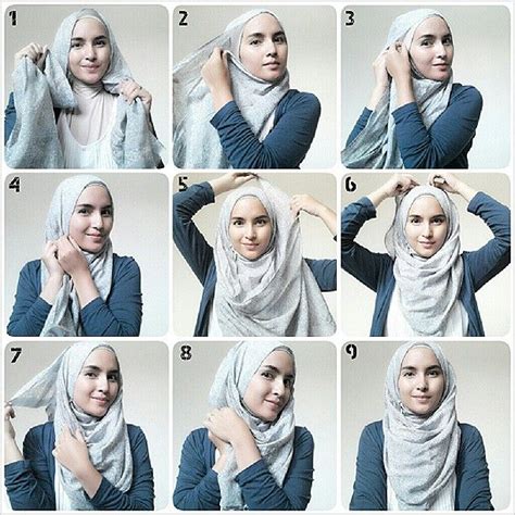 tutorial cara memakai hijab pashmina simple ragam muslim