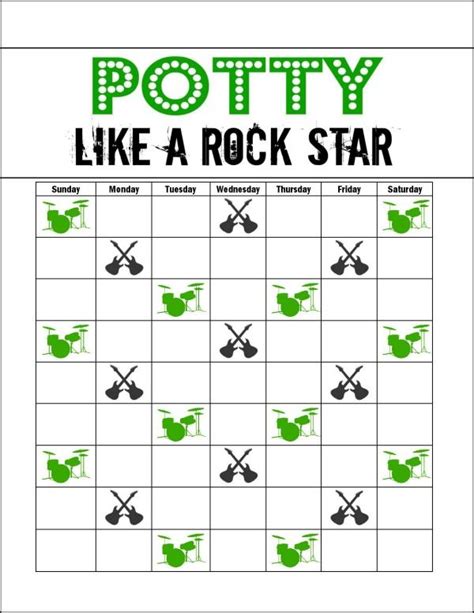 Potty Like A Rock Star Free Potty Training Printable And A Pampers