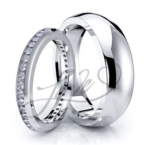Carat Eternity Mm His And Mm Hers Diamond Wedding Band Set