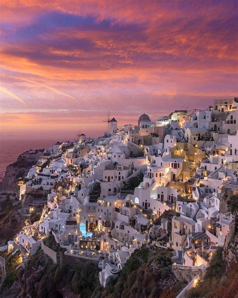 Summer Sunset In Santorini Greece Cozyplaces Beautiful Places To