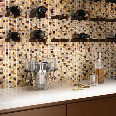 Eclectic Gold Micro Square Mosaic Tile Tile Club