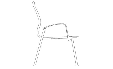 Sitting Chair Cad Furniture Block Detail Elevation 2d View Dwg File