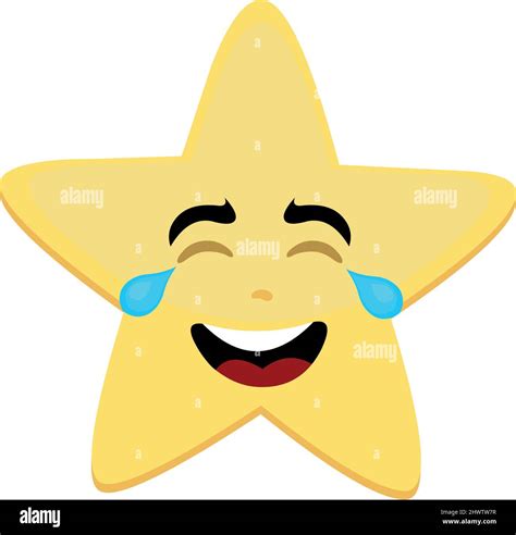 Vector Cartoon Character Illustration Of A Star Crying With Tears Of