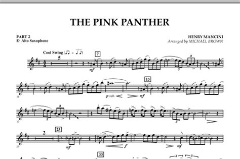 The Pink Panther Mike Tomaro Alto Sax Sheet Music Henry Mancini Jazz