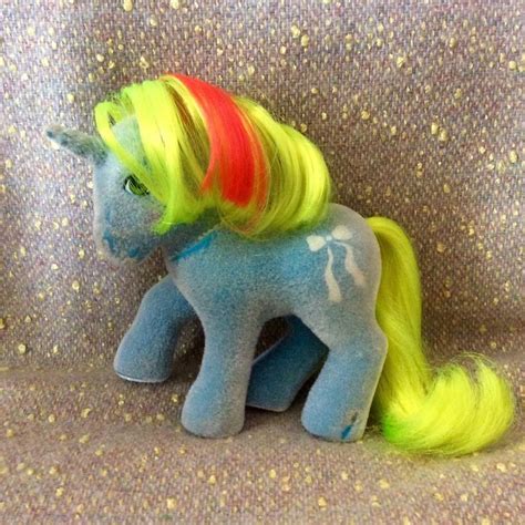 Vintage Mlp My Little Pony Ribbon So Soft Pony G1 Hasbro 1984 Flocked