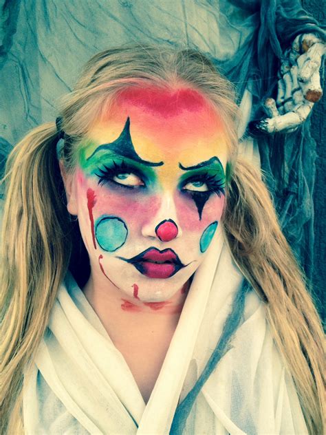 Creepy Rainbow Clown Clown Makeup Halloween Face Makeup Carnival