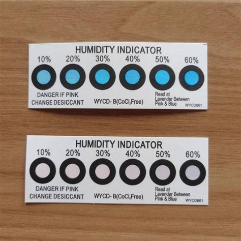 Cobalt Dichloride Free Blue To Pink Hic Humidity Indicator Card For Pcb