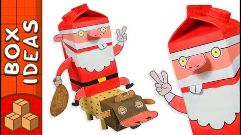 Cardboard Santa And Rudolph Diy Christmas Crafts For Kids Youtube