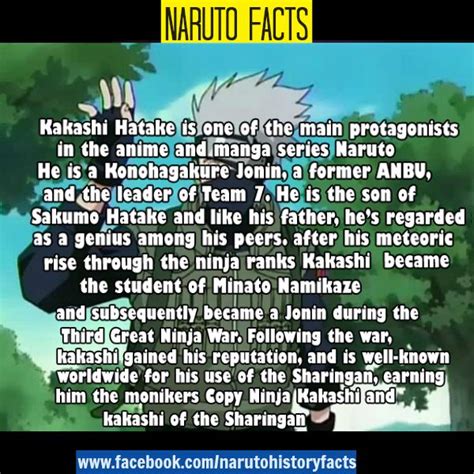 Naruto Facts And Trivias Naruto Facts Naruto Kakashi