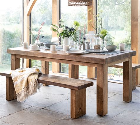 Chopwell Dining Table Chunky Rustic Solid Wood Dining Table